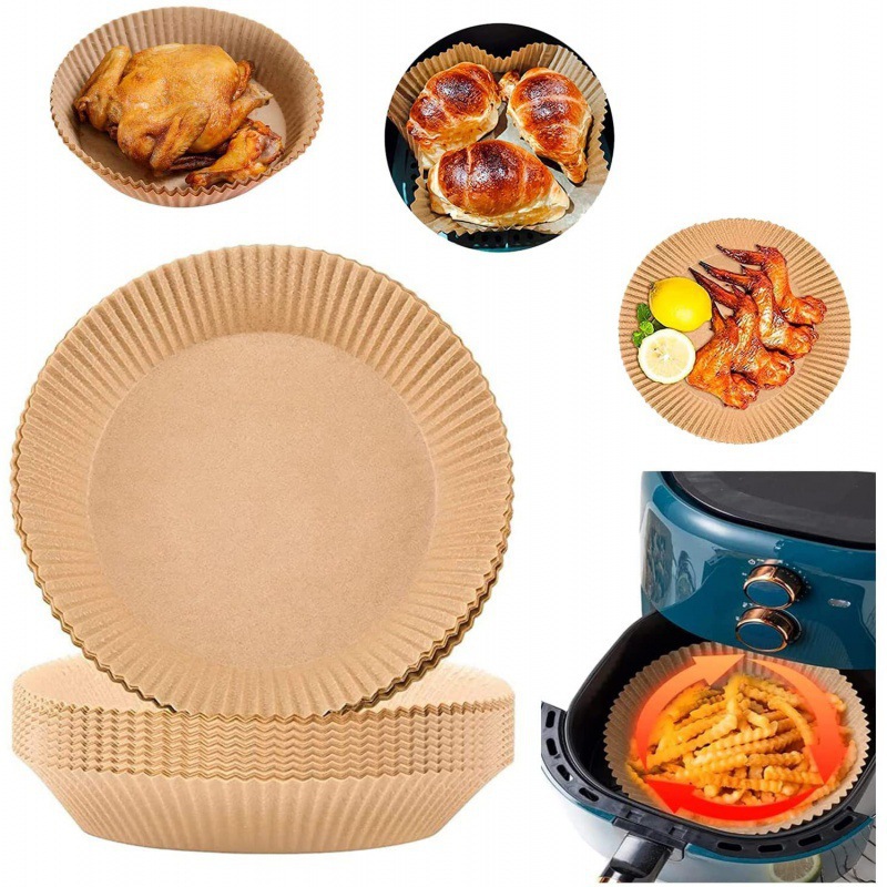 Acheter Revêtement de papier de cuisson rectangulaire jetable pour friteuse  à air, tapis de cuisson antiadhésif étanche à l'huile pour accessoires de  friteuse à air Ninja Foodi, 100 pièces